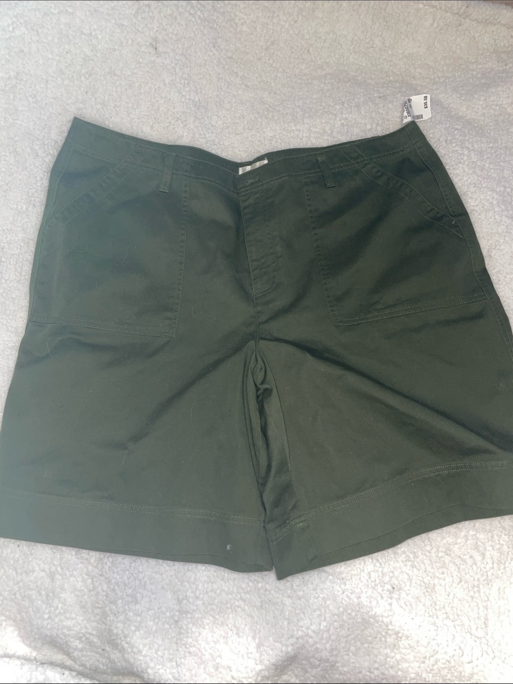 CJ Banks Dark Green Utility Bermuda Shorts